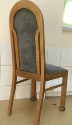 Antik Stuhl Eiche rustikal Einzelstück gepolstert