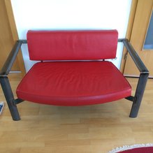 Sitzmöbel Designer-Couch Leder rot